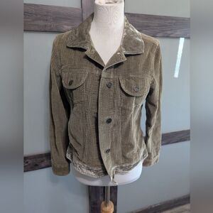 2/30 J.Jill Olive Corduroy  Jacket